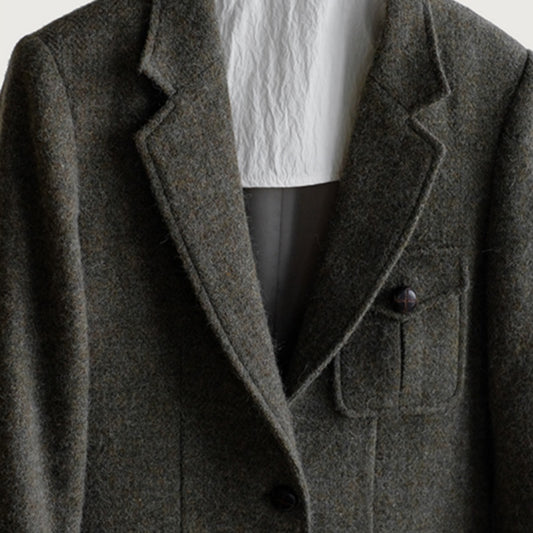 Abrigo de Lana Vintage Tweed para Otoño e Invierno - Image 2
