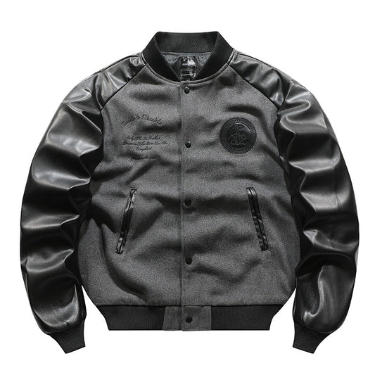 Chaqueta Bomber Retro Americana con Bordados y Costuras Artesanales - Image 2