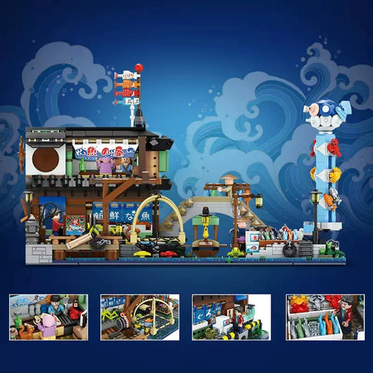 Bloques de Construcción Puesto de Pescado Estilo Japonés - Image 2