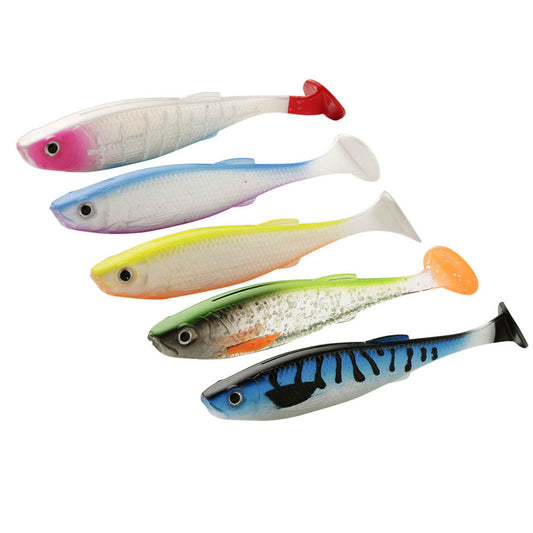 Señuelo Suave Bicolor con Cola Tipo Pez para Pesca con Luya - Image 2