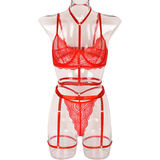 Conjunto de Lencería Sensual de Tres Piezas con Detalle Decorativo - Image 2
