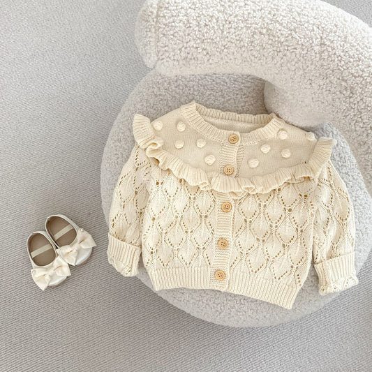 Chaqueta Tejida Hueca Hecha a Mano para Bebés y Niños - Image 2