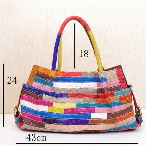 Bolso de Hombro con Costuras a Rayas - Image 2