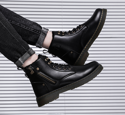 Botas Martin de Caña Alta con Cierre para Hombre - Estilo Urbano Elevado - Image 2
