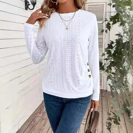 Suéter Casual de Cuello Redondo y Manga Larga para Mujer - Image 2