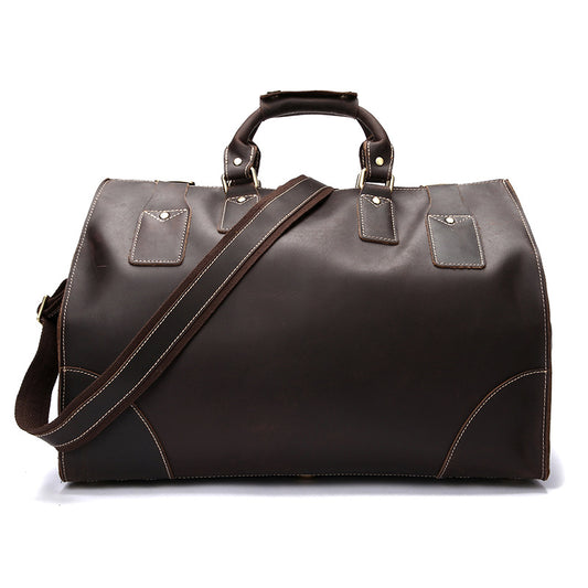 Bolsa de Viaje de Cuero Auténtico para Hombre, Maletín de Gran Capacidad Estilo Vintage - Image 2