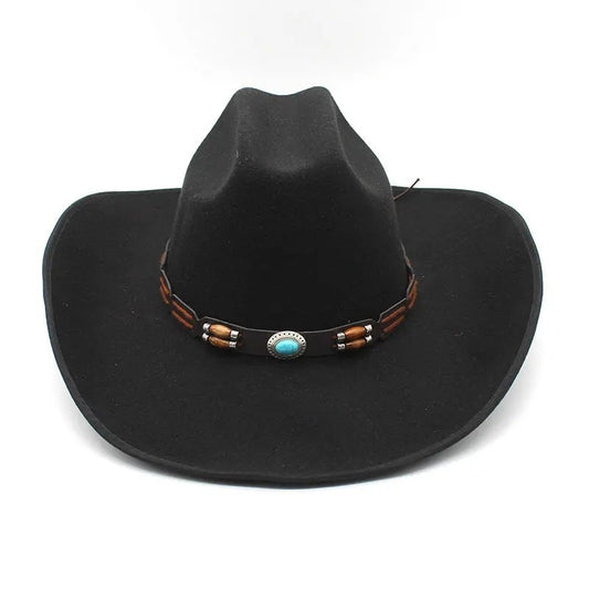 Conjunto Western: Gorro de Lana Turquesa, Cinturón y Denim Auténtico - Image 2