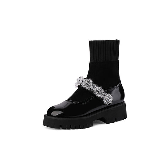 Botas Cortas de Tacón Medio con Plataforma y Hebilla de Copo de Nieve - Image 2
