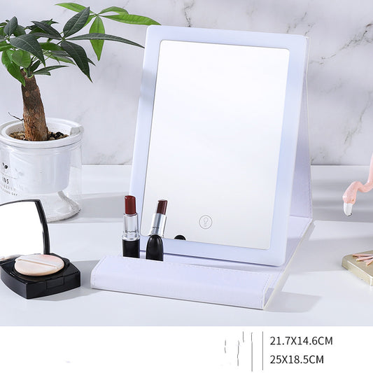Espejo de Maquillaje Portátil con Luz LED Plegable - Image 2