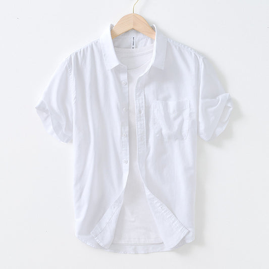 Camisa Casual de Algodón y Lino para Hombre con Cuello Cuadrado - Image 2