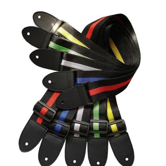 Correa Ajustable para Guitarra, Bajo y Ukelele con Diseño Rayado - Image 2