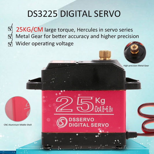 Servomotor Digital DS3225 25kg Engranajes Metálicos Resistente al Agua - Image 2