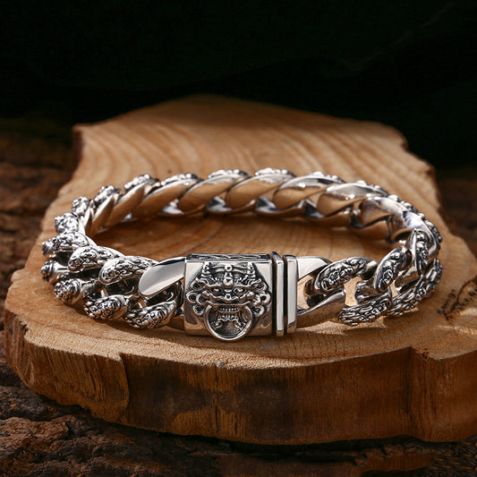 Pulsera Pixiu de Plata 925 Atrae Fortuna - Diseño Vintage Grueso Tailandés para Hombre - Image 2