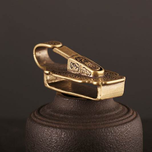 Cinturón con Placa de Jade Vintage para Hombre - Dije y Llavero Elegante - Image 2
