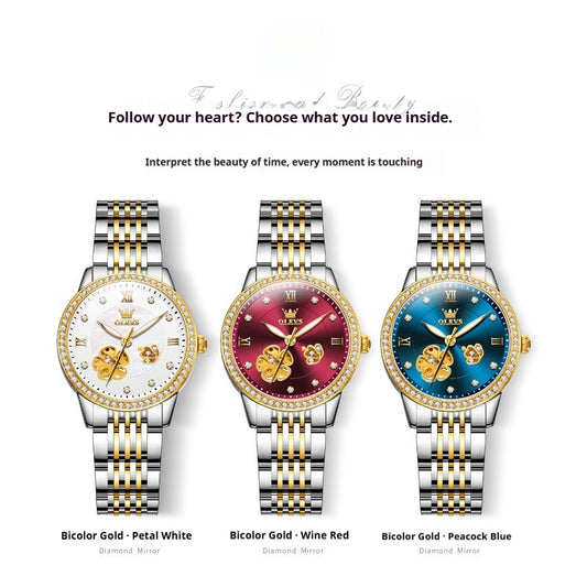 Reloj Mecánico Hueco para Mujer Acero Inoxidable Resistente al Agua - Image 2