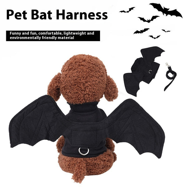 Alas de Murciélago Halloween para Perros - Disfraz Negro Elegante