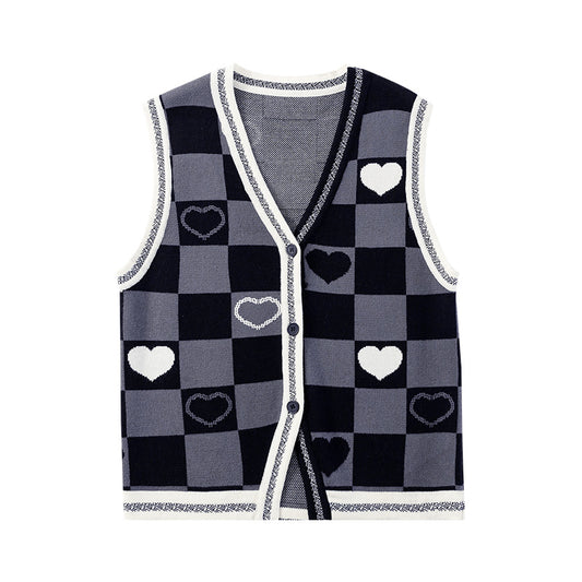 Chaleco Retro Cuadros Vichy Escote en V para Mujer - Image 2