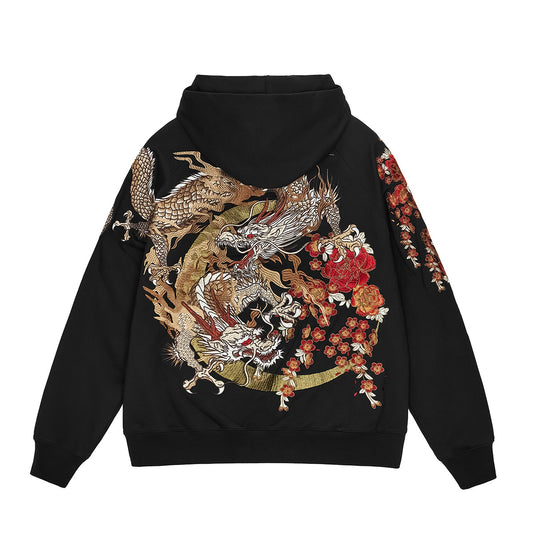 Sudadera con Capucha y Cierre Estilo Urbano - Chaqueta Pesada Bordada - Image 2