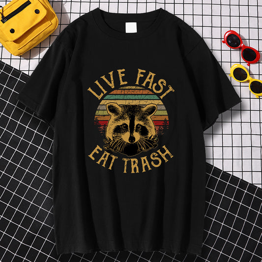 Playera Hombre Estilo Urbano Live Fast Eat Trash - Image 2