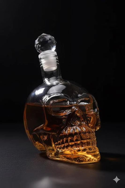 Botella Decantador Calavera de Cristal 350 ml para Whiskey y Licores Premium - Image 2