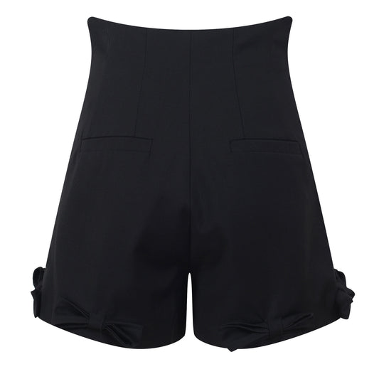 Shorts Talle Alto Slim con Detalles de Moños Brillantes - Image 2