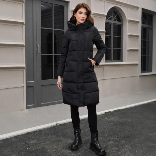 Chaqueta Larga de Algodón Grueso con Capucha - Ajuste Slim Resistente al Frío - Image 2