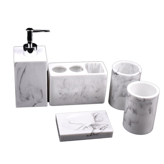 Juego de Baño de Resina Creativa de 5 Piezas - Image 2