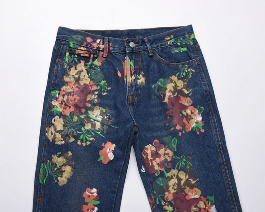 Jeans Gris con Estampado Splash de Tinta - Diseño Urbano Moderno - Image 2