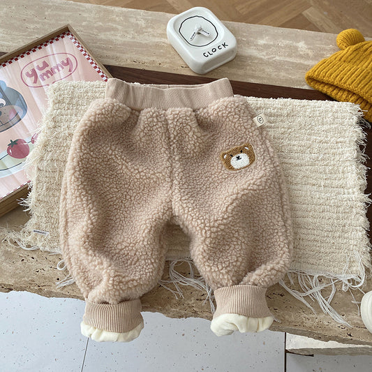 Pantalones de Niña Gruesos con Forro de Lana Cordero para Otoño e Invierno - Image 2
