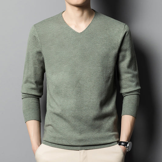 Suéter Tejido Cuello V para Hombre - Prenda Base Otoño Ejecutiva - Image 2