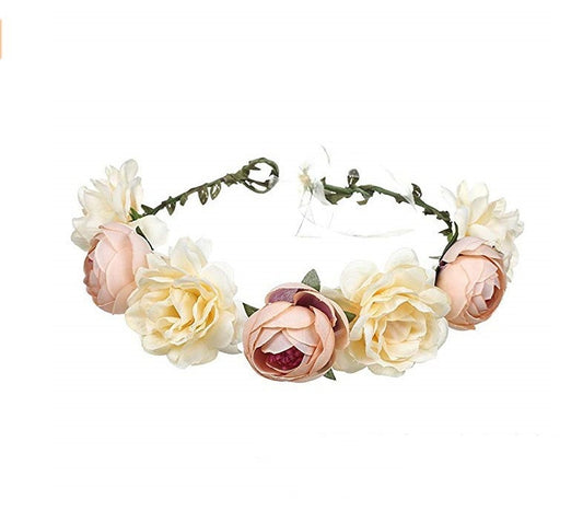 Diadema Nupcial de Rosas Rojas - Flores Artificiales para Playa y Viajes - Image 2