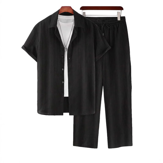 Conjunto de Pantalón y Camisa Suelta Casual para Hombre Talla Grande - Image 2