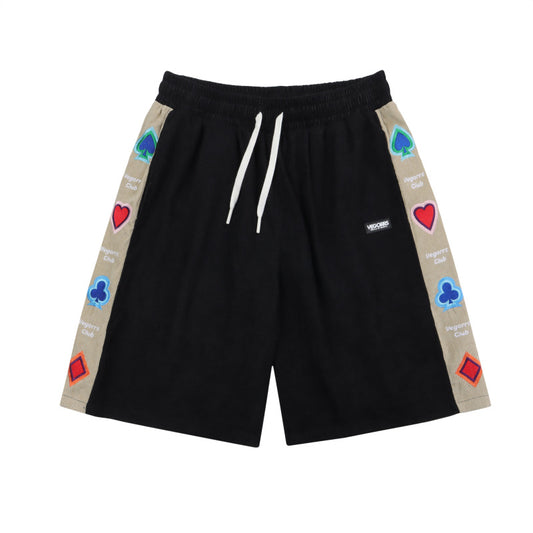 Shorts de Pana Retro con Bordados Estilo Europeo y Americano - Image 2