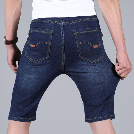 Pantalones Cortos de Denim Ligero Hombre Recto Suelto Cinco Puntos - Image 2