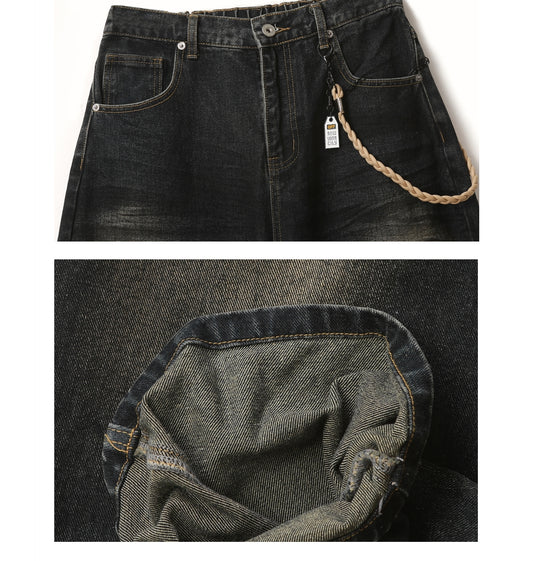 Pantalones Vaqueros Vintage Desgastados Estilo Americano - Image 2