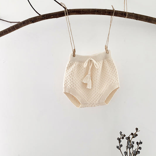 Shorts de Lana con Flecos para Niñas - Diseño Minimalista - Image 2