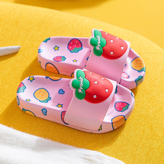 Pantuflas Infantiles de Fresa con Suela Antideslizante - Comodidad Suave para el Verano - Image 2