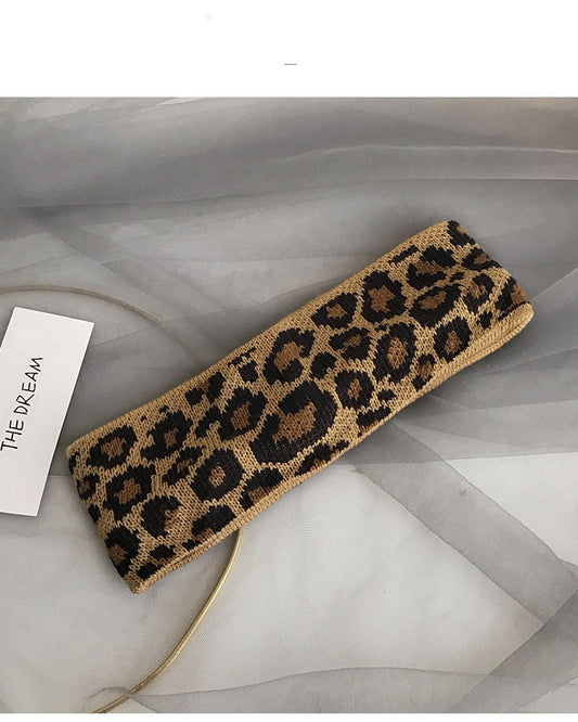 Banda para Cabello Estampado Leopardo Punto Retro con Lado Ancho - Image 2