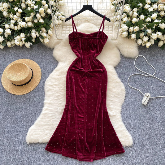Vestido Ajustado de Cintura Plisada con Tirantes para Mujer - Image 2