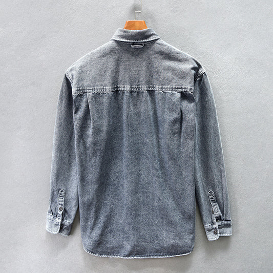 Camisa Denim Holgada con Hombros Caídos para Hombre - Image 2
