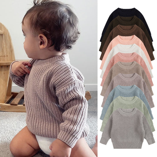 Suéter Básico de Cuello Redondo para Niñas - Colores Lisos - Image 2