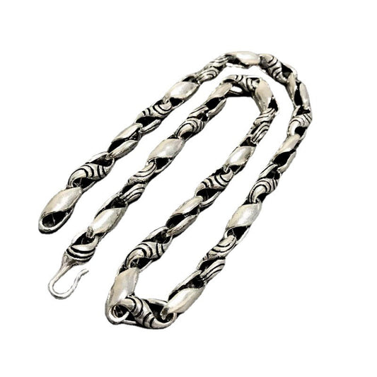 Collar Punk de Plata Esterlina con Rayas Personalidad - Image 2