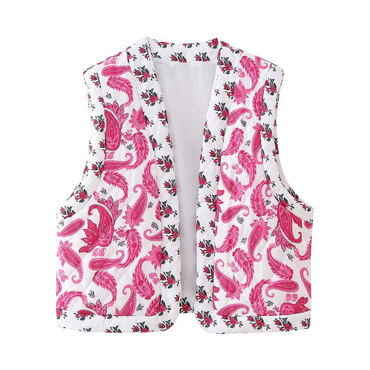 Chaleco Acolchado de Algodón con Estampado Street y Costuras Decorativas - Image 2