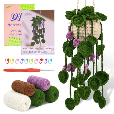 Gancho de Ganchillo Decorativo con Colgante de Plantas