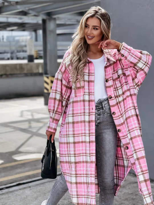 Camisa Cuadriculada Oversized de Largo Extendido - Image 2