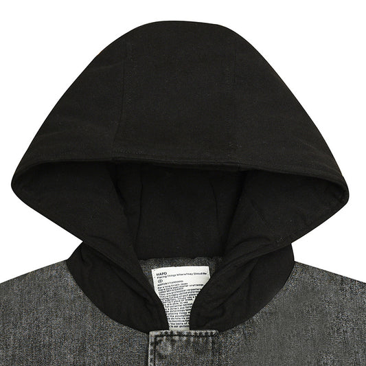 Chaqueta Acolchada Denim con Bolsillos 3D y Capucha - Image 2