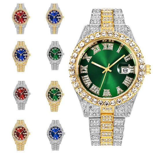 Reloj de Pulsera Hombre Acero Diamante con Calendario Movimiento Cuarzo - Image 2