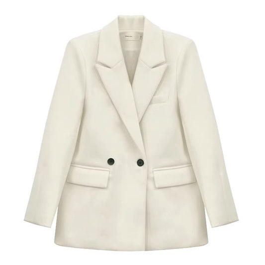 Blazer Corto Doble Faz de Cachemira Estilo Hepburn para Mujer - Image 2