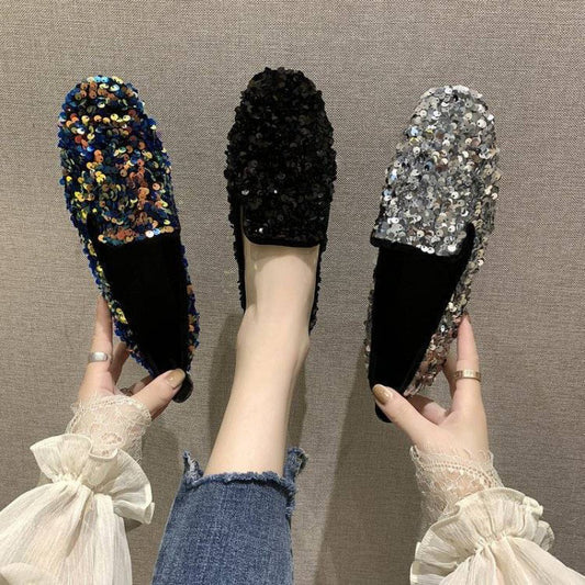 Zapatos de Tacón Bajo Brillantes Multiuso para Mujer - Image 2