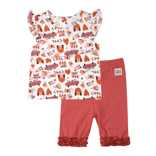 Conjunto Infantil Estilo Vaquero con Blusa Manga Corta de Dos Piezas - Image 2